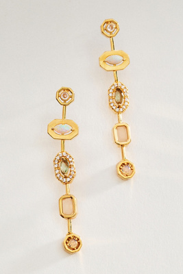 By Anthropologie Women's Beige Shaped Stone Drop Earrings