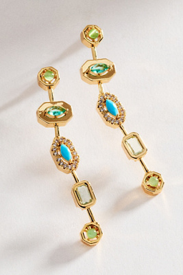 By Anthropologie Women's Multicolor Shaped Stone Drop Earrings