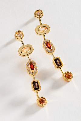 By Anthropologie Women's Orange Shaped Stone Drop Earrings
