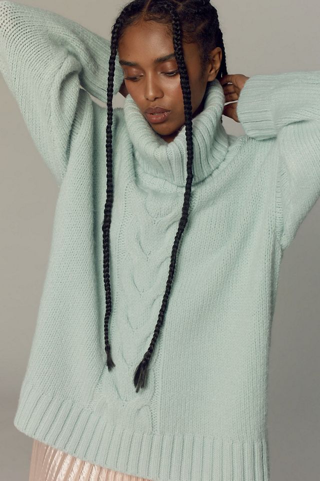Pilcro Slouchy Cable Turtleneck Sweater | Anthropologie