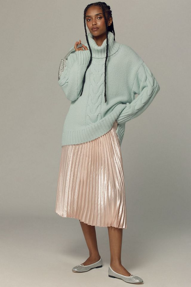 Pilcro Slouchy Cable Turtleneck Sweater | Anthropologie