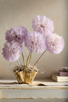 Terrain Crafted Botanical Pastel Dandelion Stems, Set Of 5 In Purple