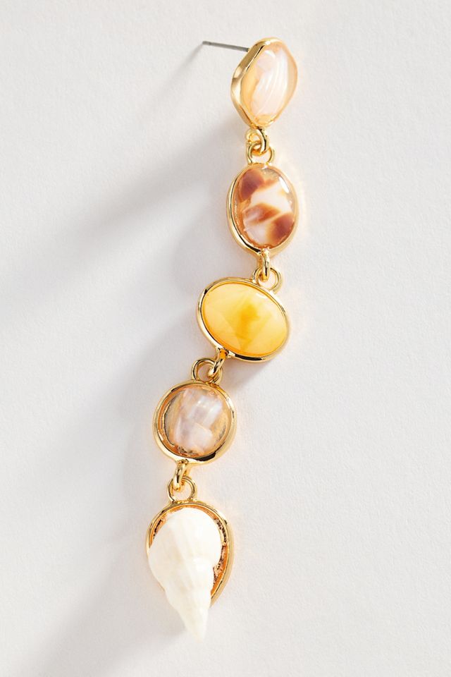 Seashell Stack Drop Earrings #1