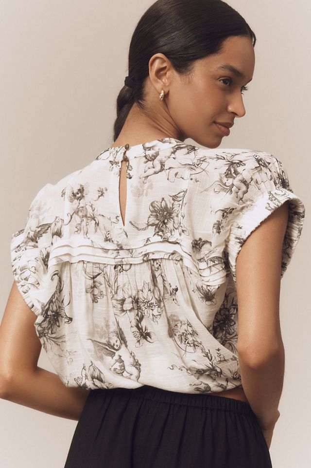 Pilcro Puff-Sleeve Cotton Crop Top #4