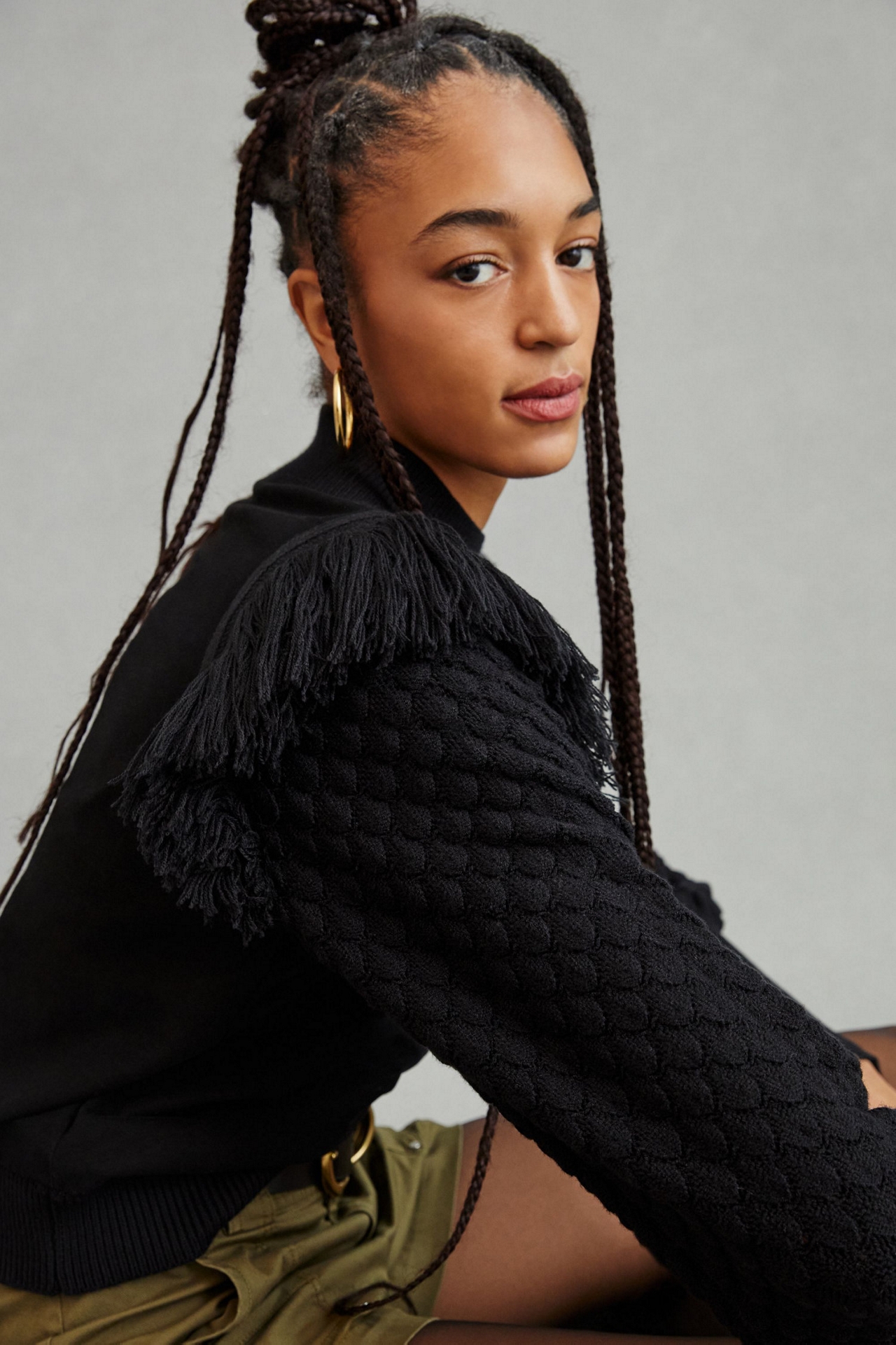 Dolan Fringed Knit Sweater