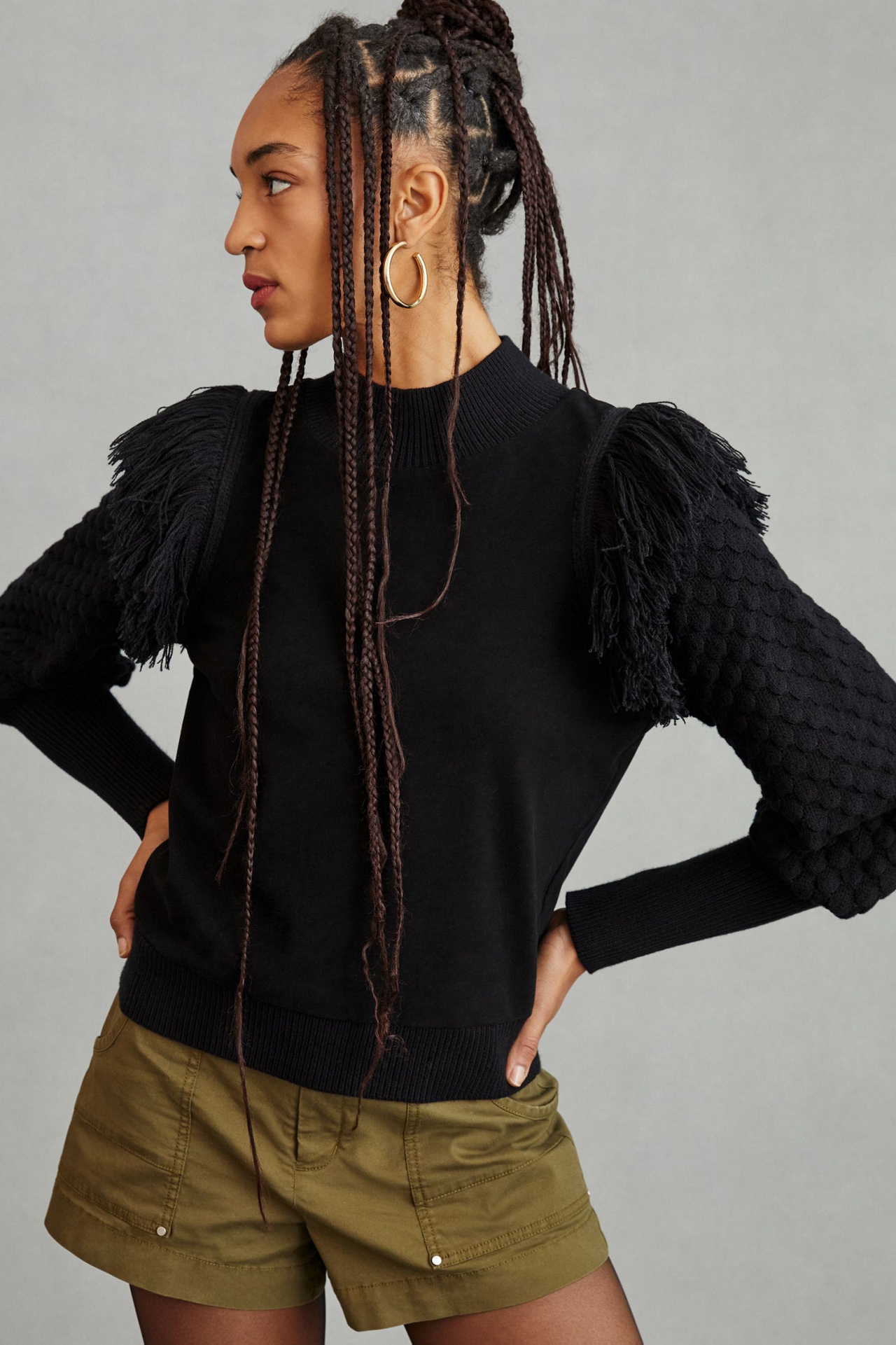 Dolan Fringed Knit Sweater