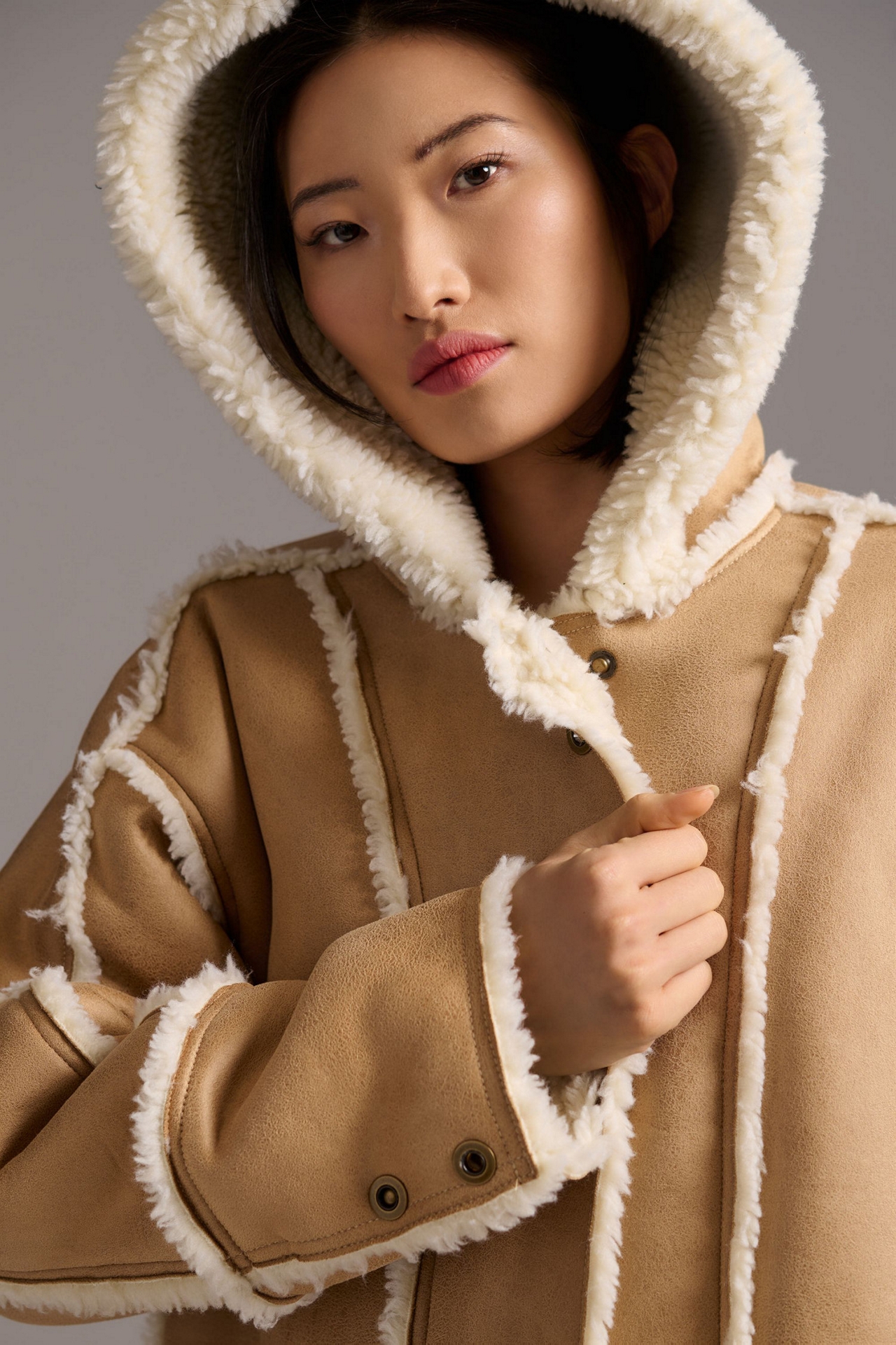 Pilcro Hooded Sherpa Coat