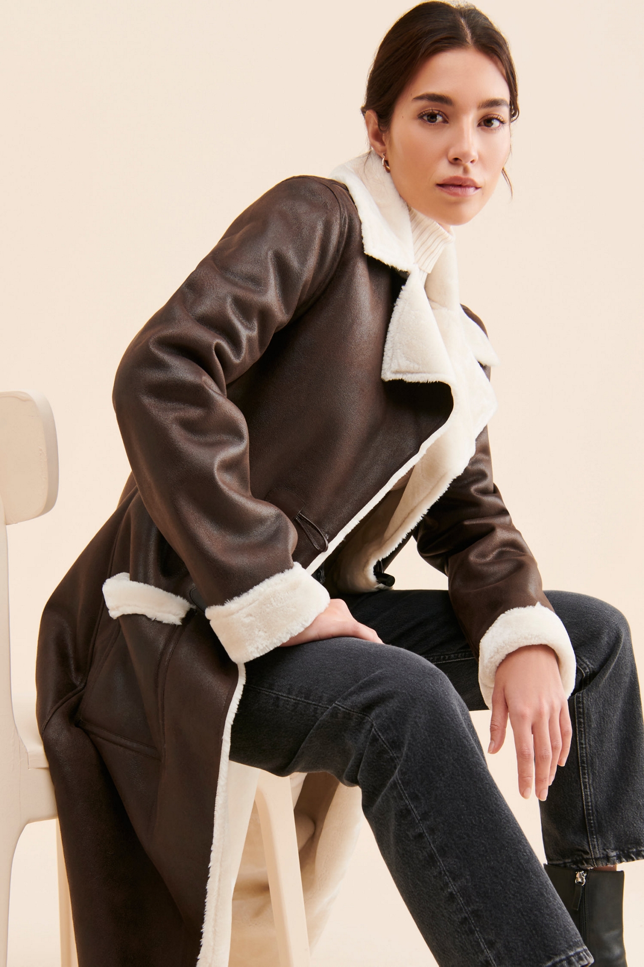 WeWoreWhat Faux Suede Bonded Trench Coat