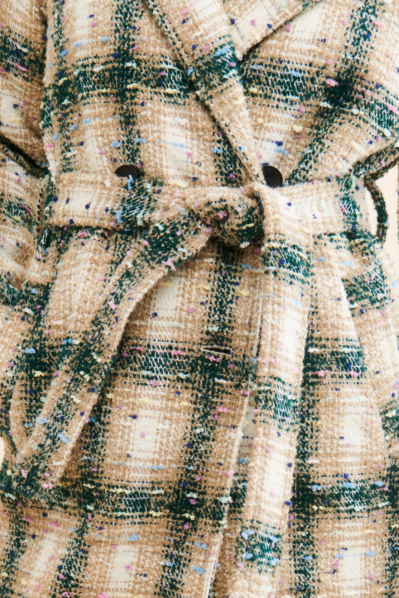 Avec Les Filles Plaid Tweed Coat