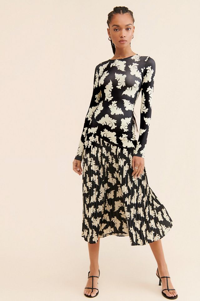 Dhruv Kapoor Printed Pleated Midi Dress #1