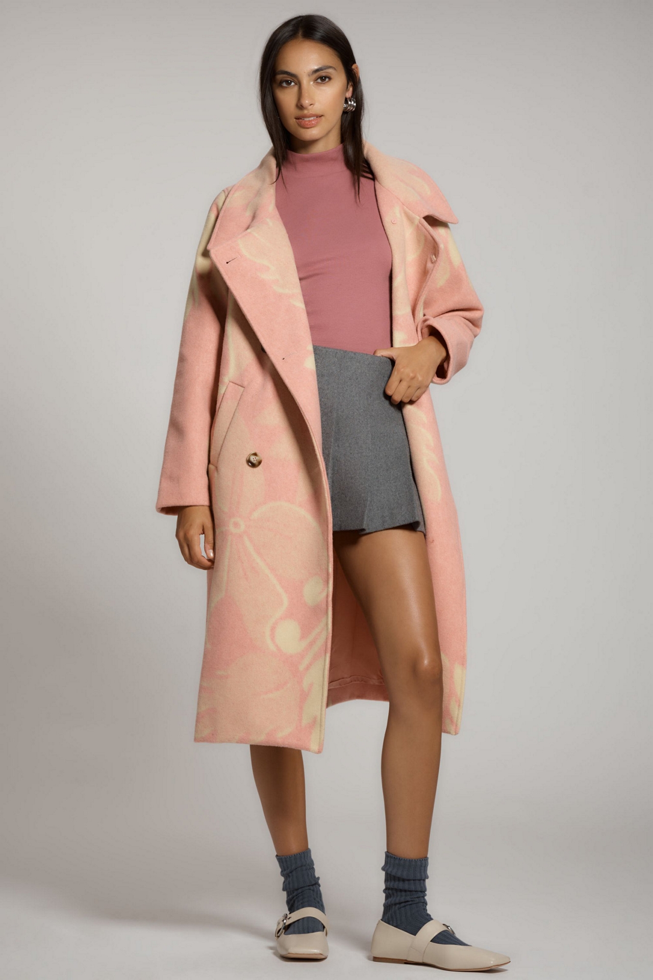 Wool Blend Cocoon Coat