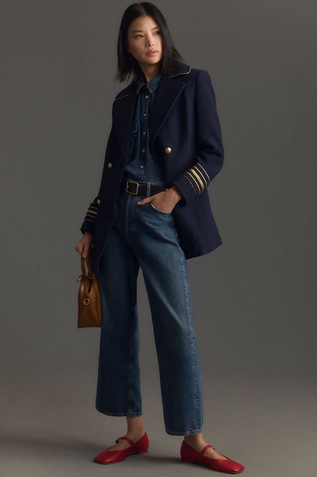 Maeve Wool Blend Military Peacoat #1