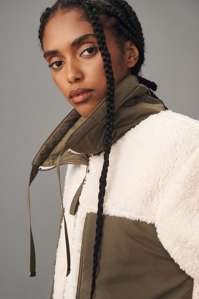Pilcro Mixed Sherpa Anorak Jacket #1