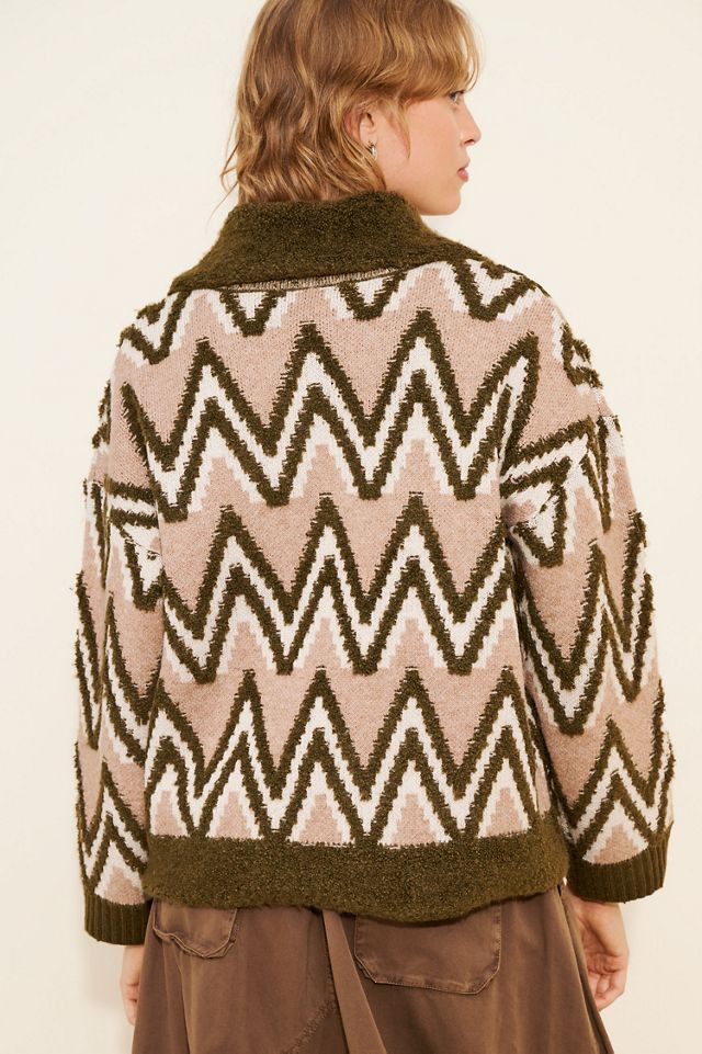 Flat White Button Up Sherpa Jacket #1