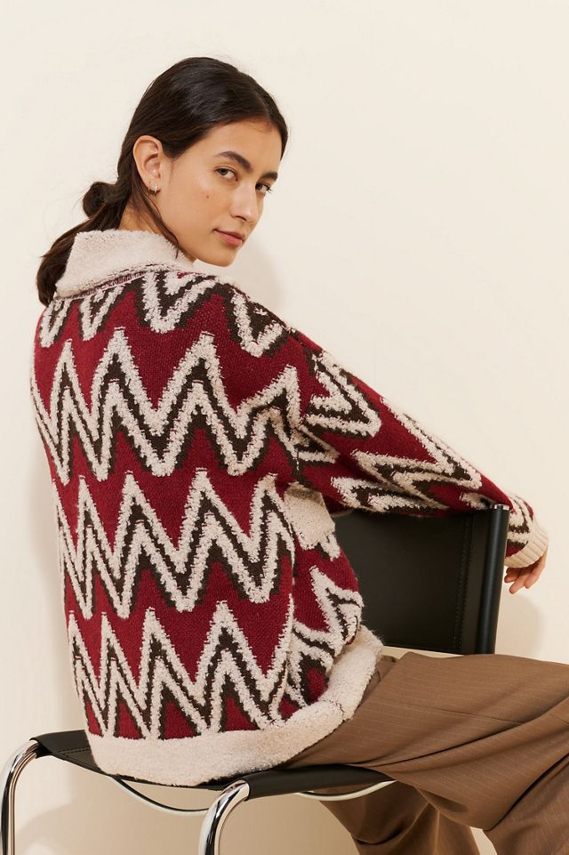 Flat White Button Up Sherpa Jacket #1