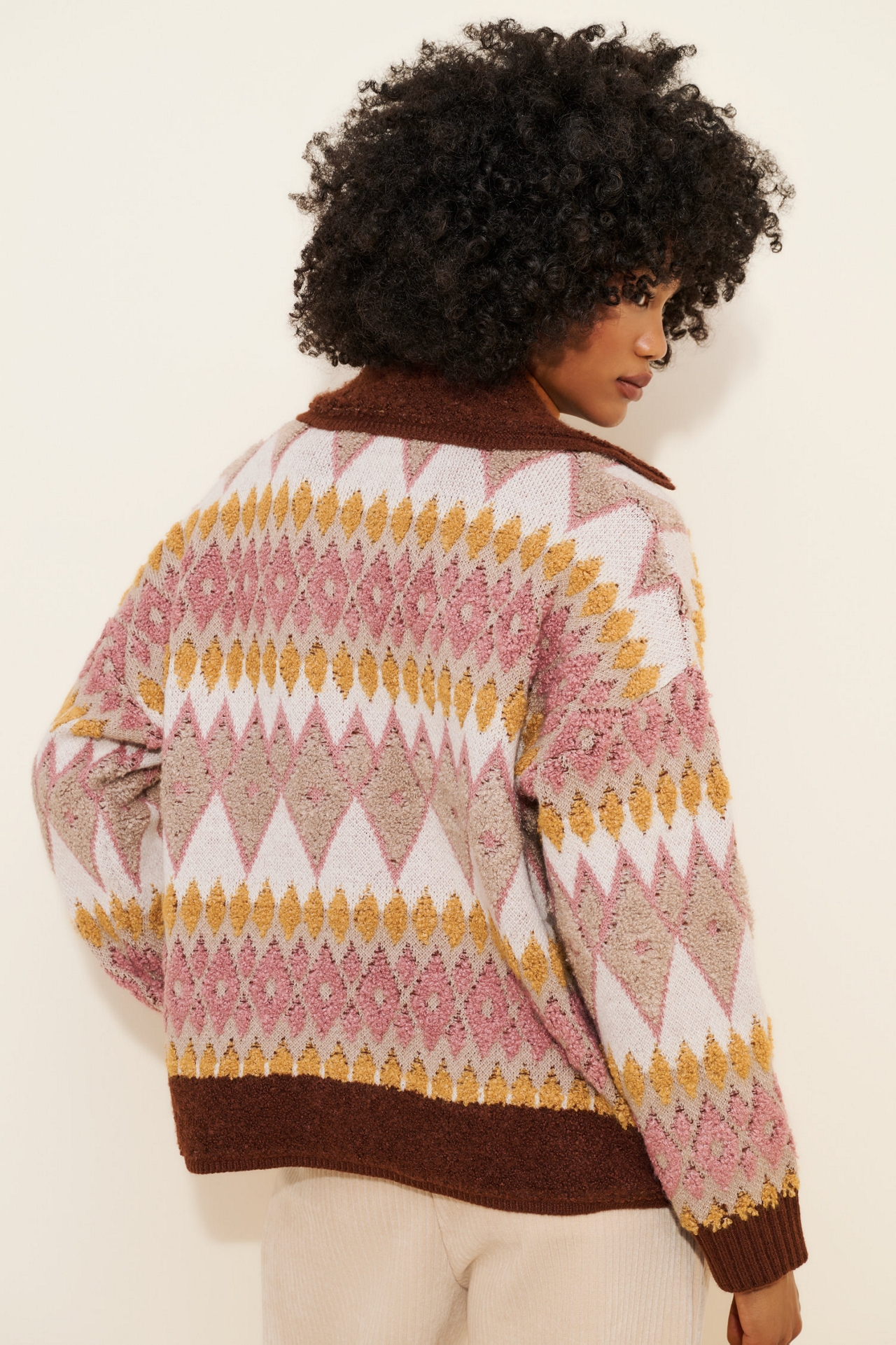 Flat White Button Up Sherpa Jacket