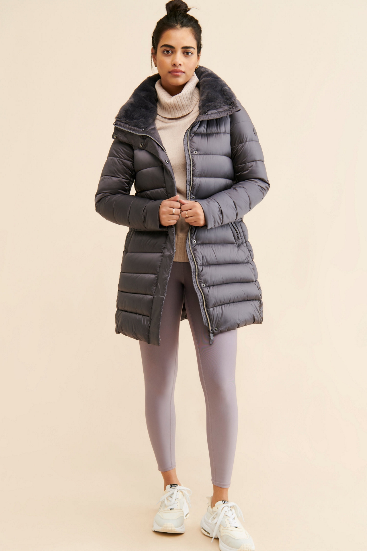 Save The Duck Dalea Faux Fur Collar Puffer Jacket