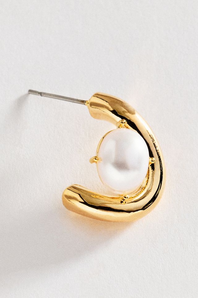 Wrapped Stone Hoop Earrings #2