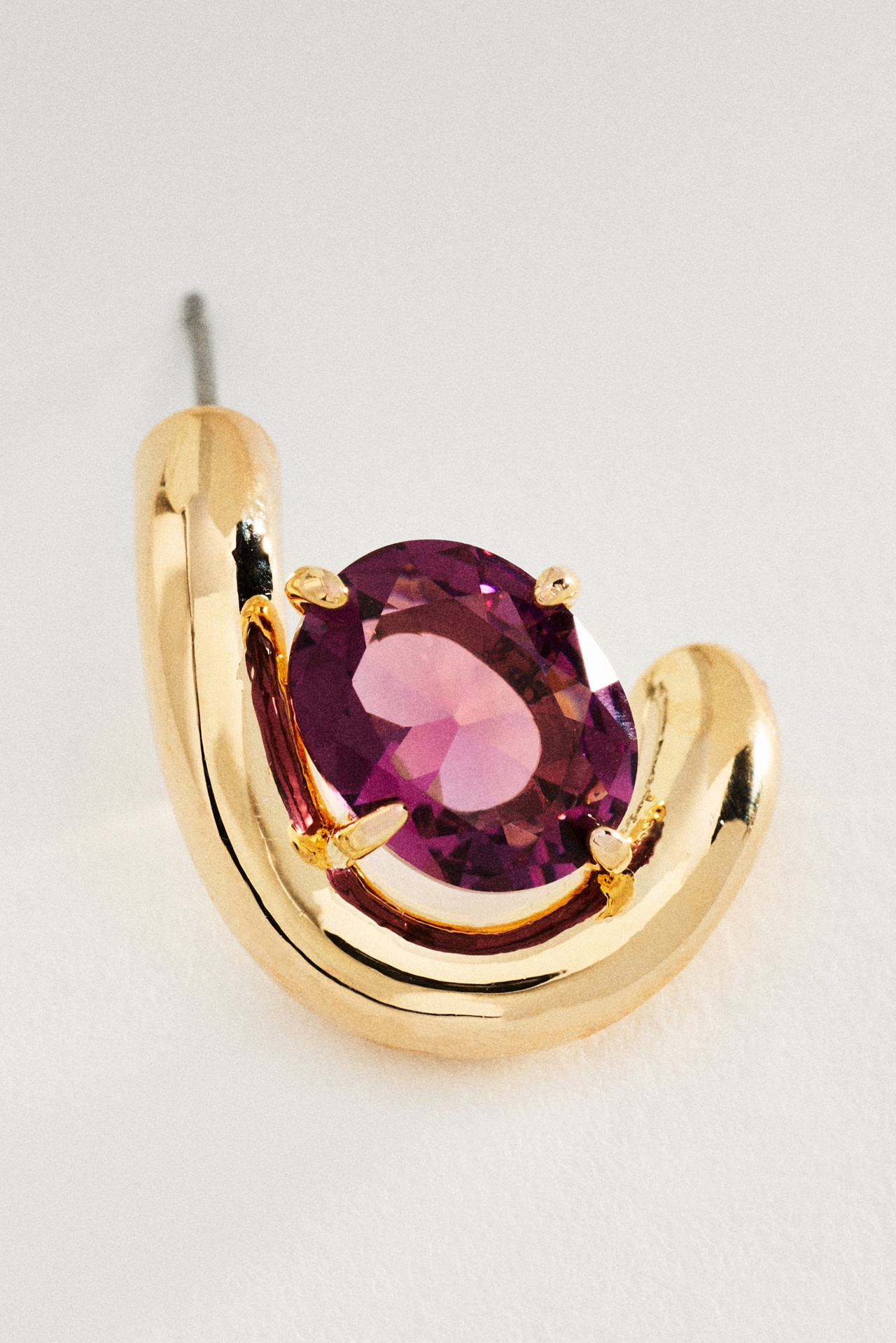 Wrapped Stone Hoop Earrings