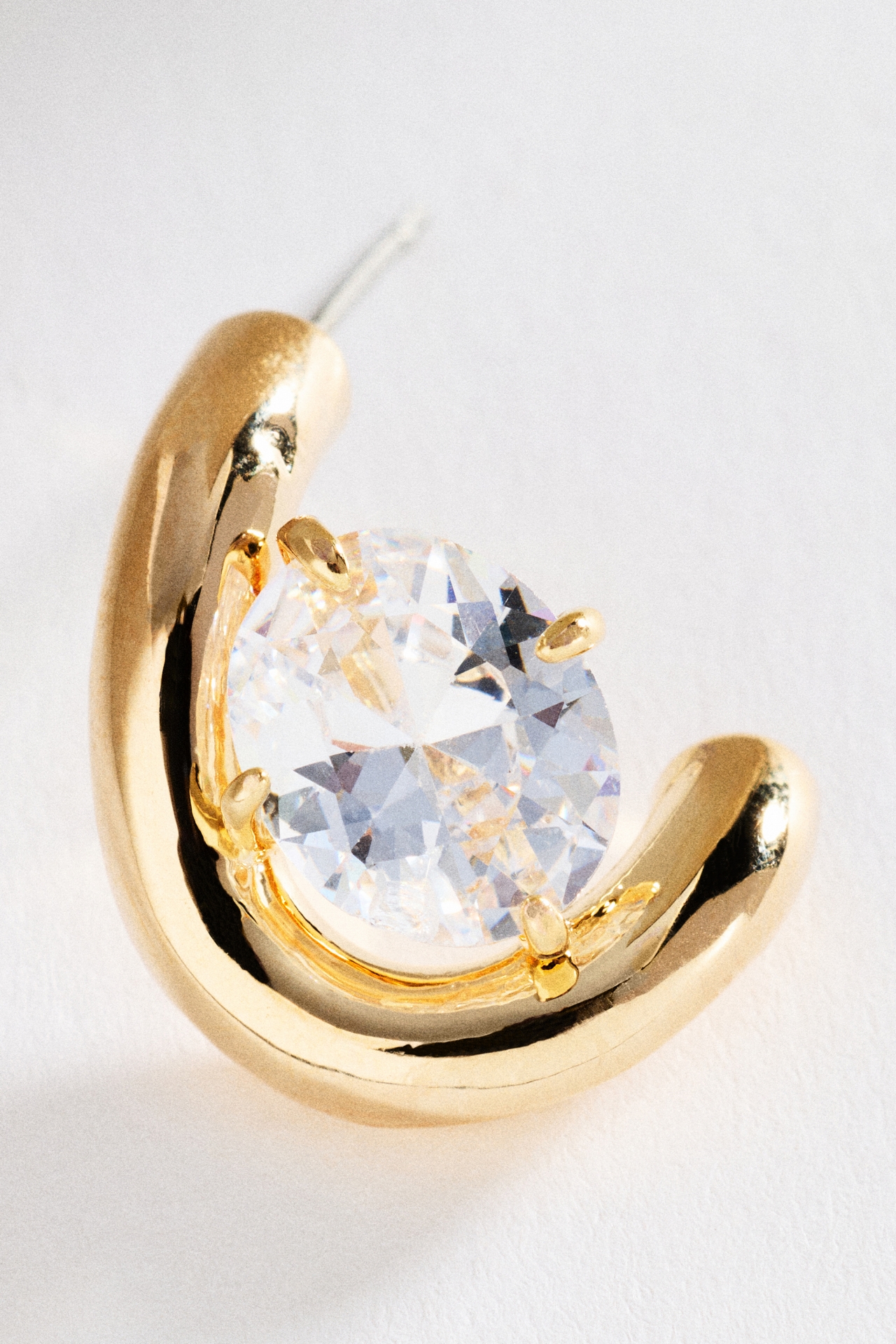 Wrapped Stone Hoop Earrings