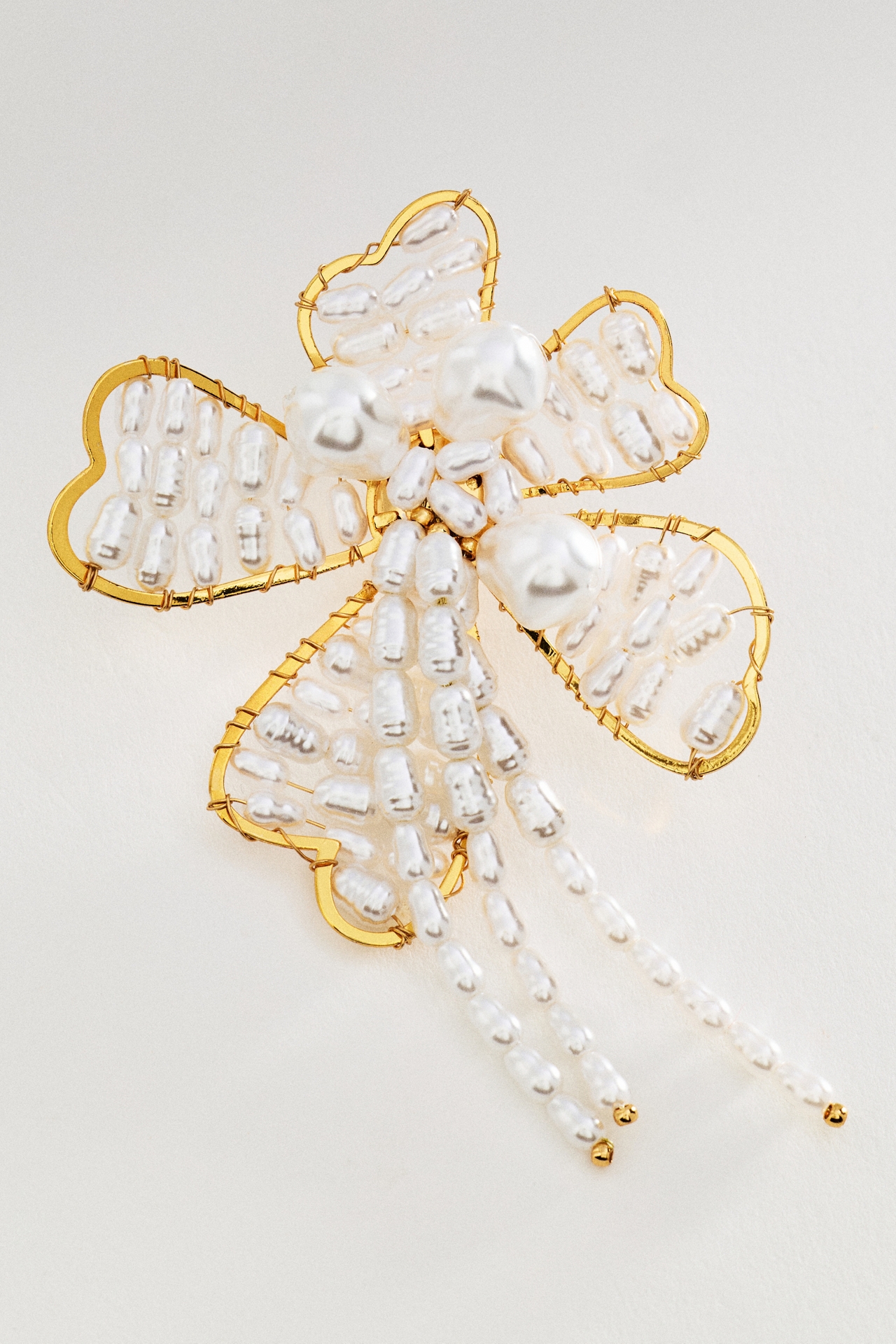 Beaded Pearl Floral Earrings