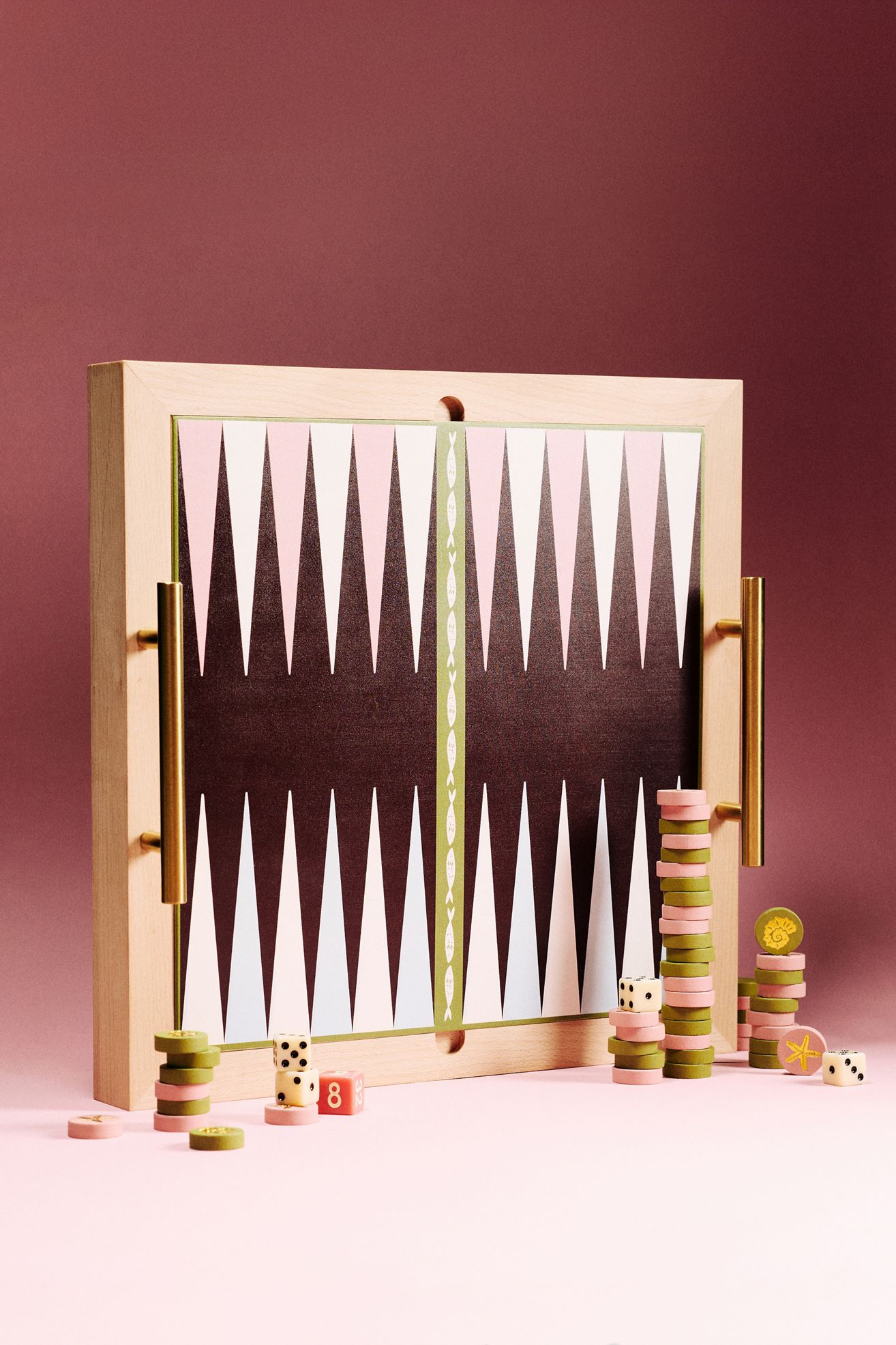 Anthropologie 2-in-1 Wooden Checkers and Backgammon Game - Multi, One Size