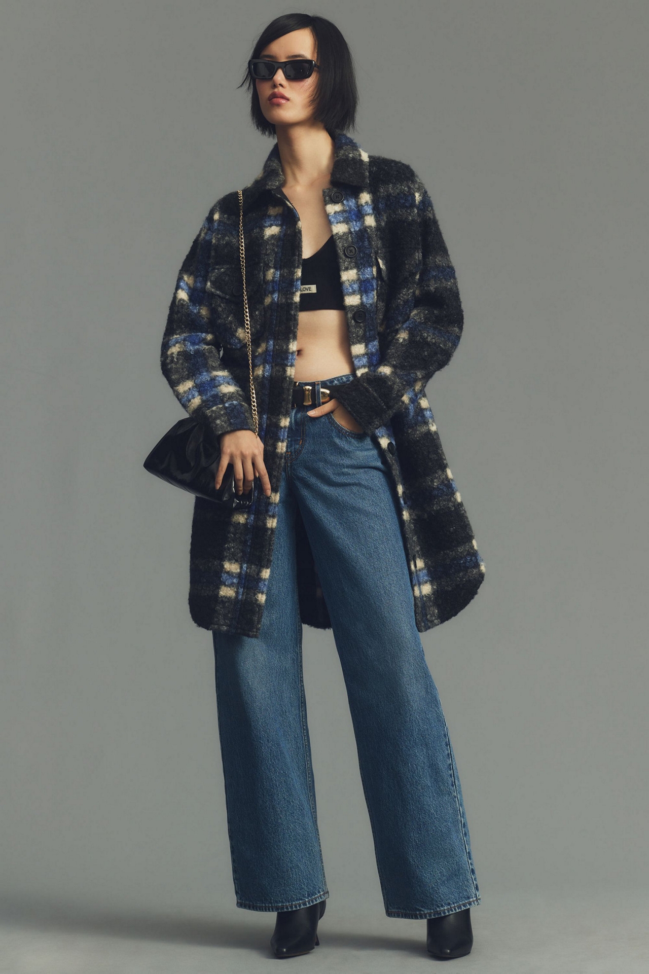 RD Style Eva Plaid Boucl? Shirt Jacket