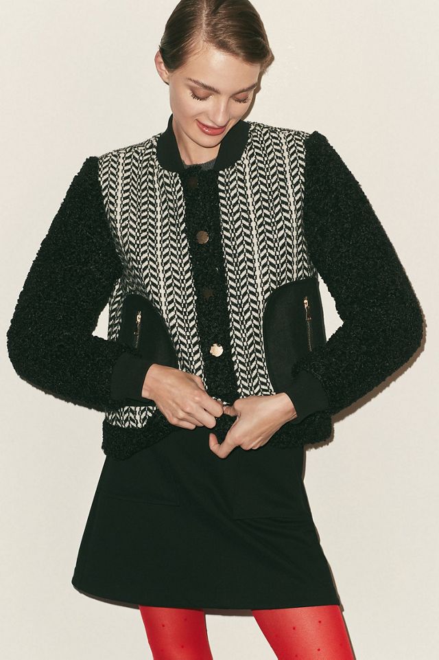 Avec Les Filles Tweed Sherpa Mix Jacket #2