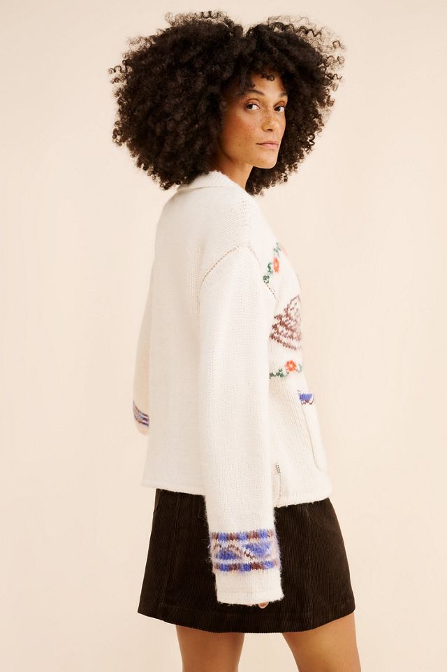 Obey Swans Wool Blend Zip Sweater | Anthropologie