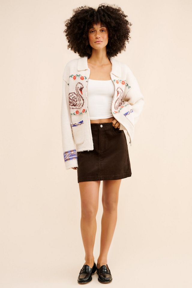 Obey Swans Wool Blend Zip Sweater #1