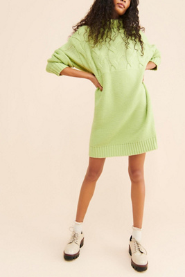 cable knit turtleneck dress Polo Turtleneck Cable Knit Sweater Dress Long Sleeve Bodycon Midi dresses