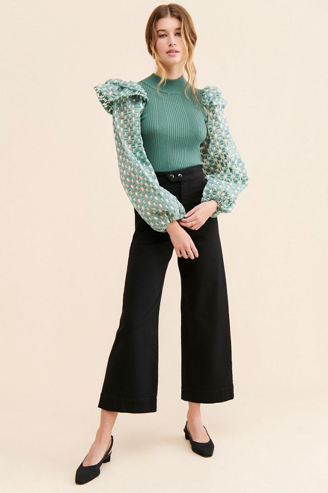 Flat White Mixed Media Pullover #2