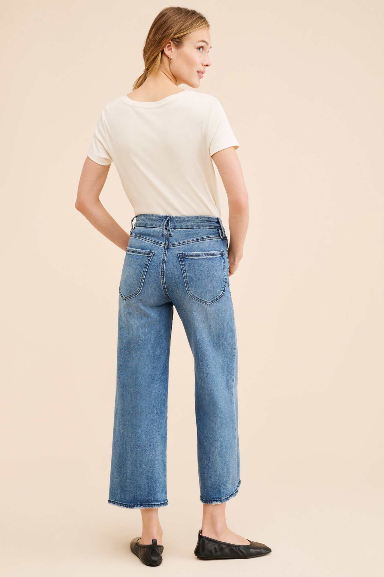 Good American Waist Palazzo Crop Jeans