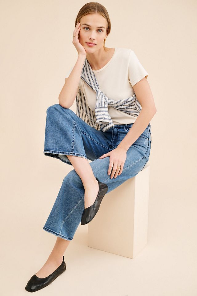 Good American Good Waist Palazzo Crop Jeans #3