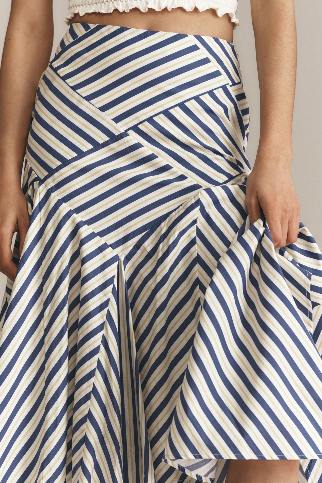 Reworked Menswear Handkerchief Midi Skirt