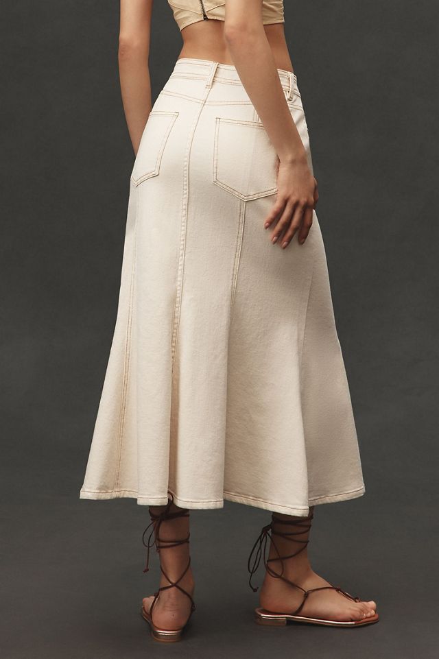 Bagatelle Paneled Flare Denim Midi Skirt #1