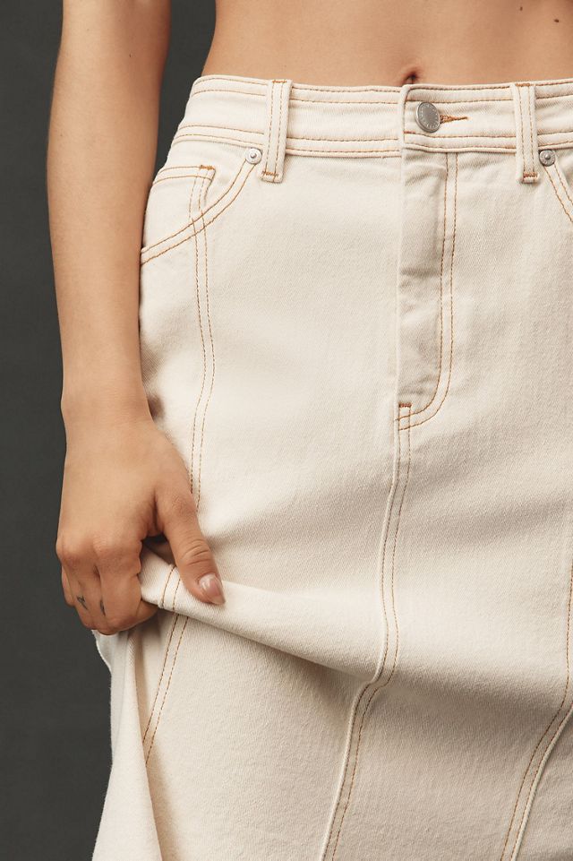 Bagatelle Paneled Flare Denim Midi Skirt #2