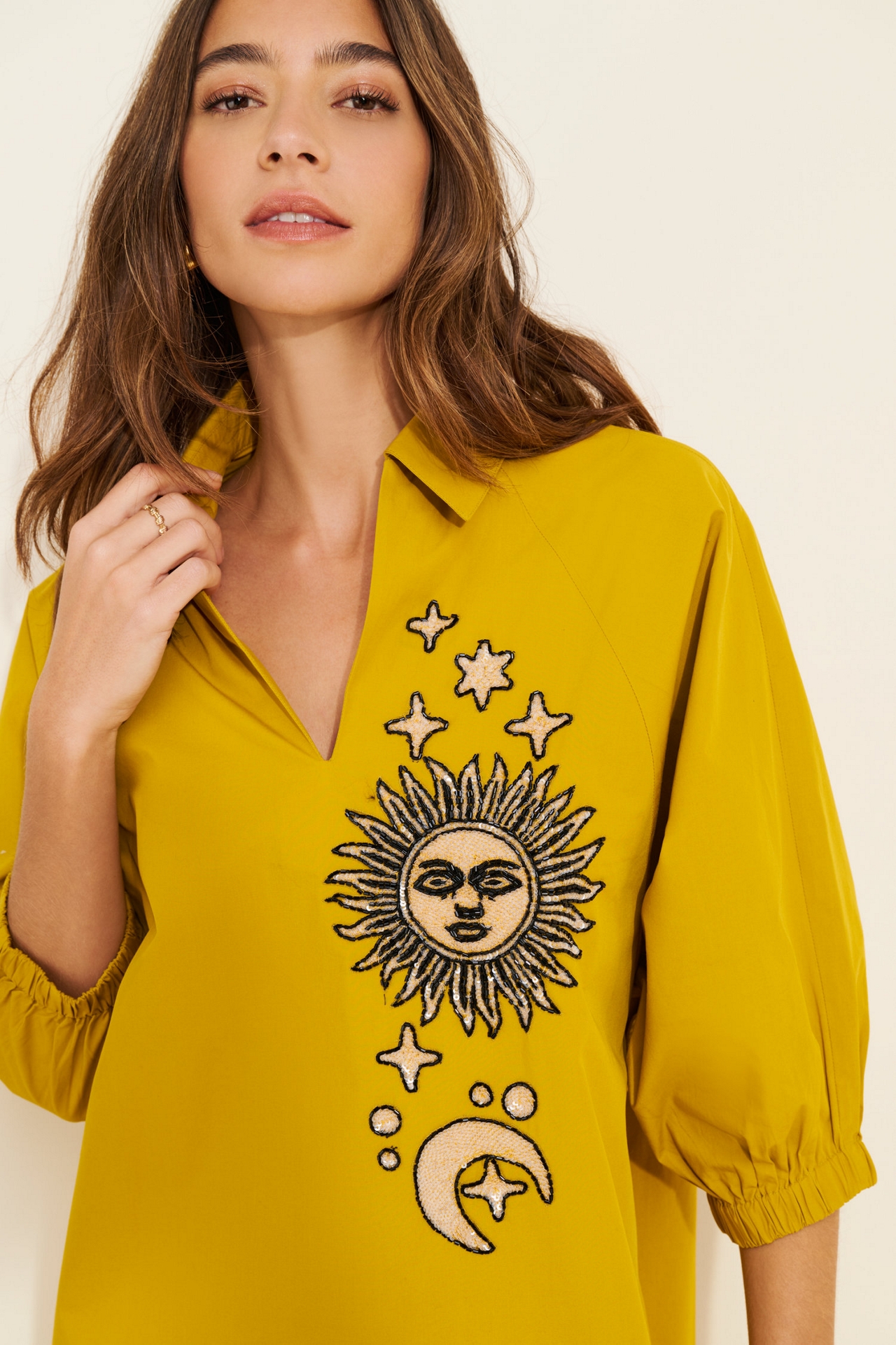 Dhruv Kapoor Collared Batwing Midi Dress