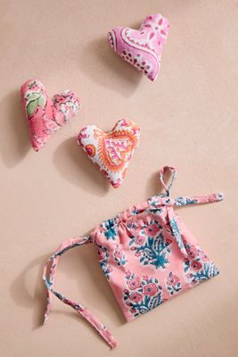 Lavender Heart Sachets, Set of 3