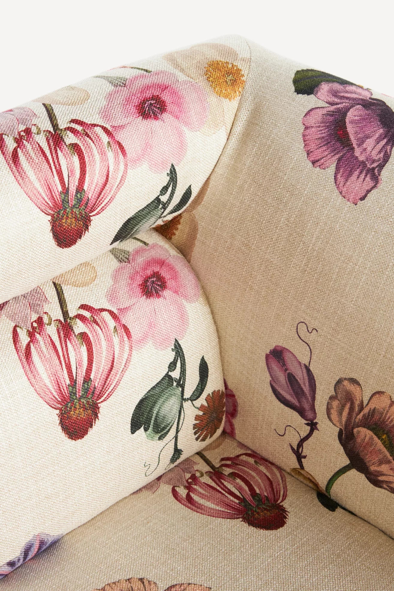 Close-up of floral fabric with pattern