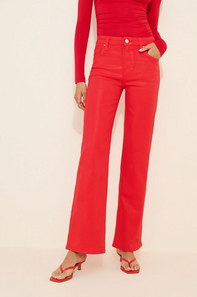 Hudson Rosie Coated High-Rise Wide-Leg Jeans #2