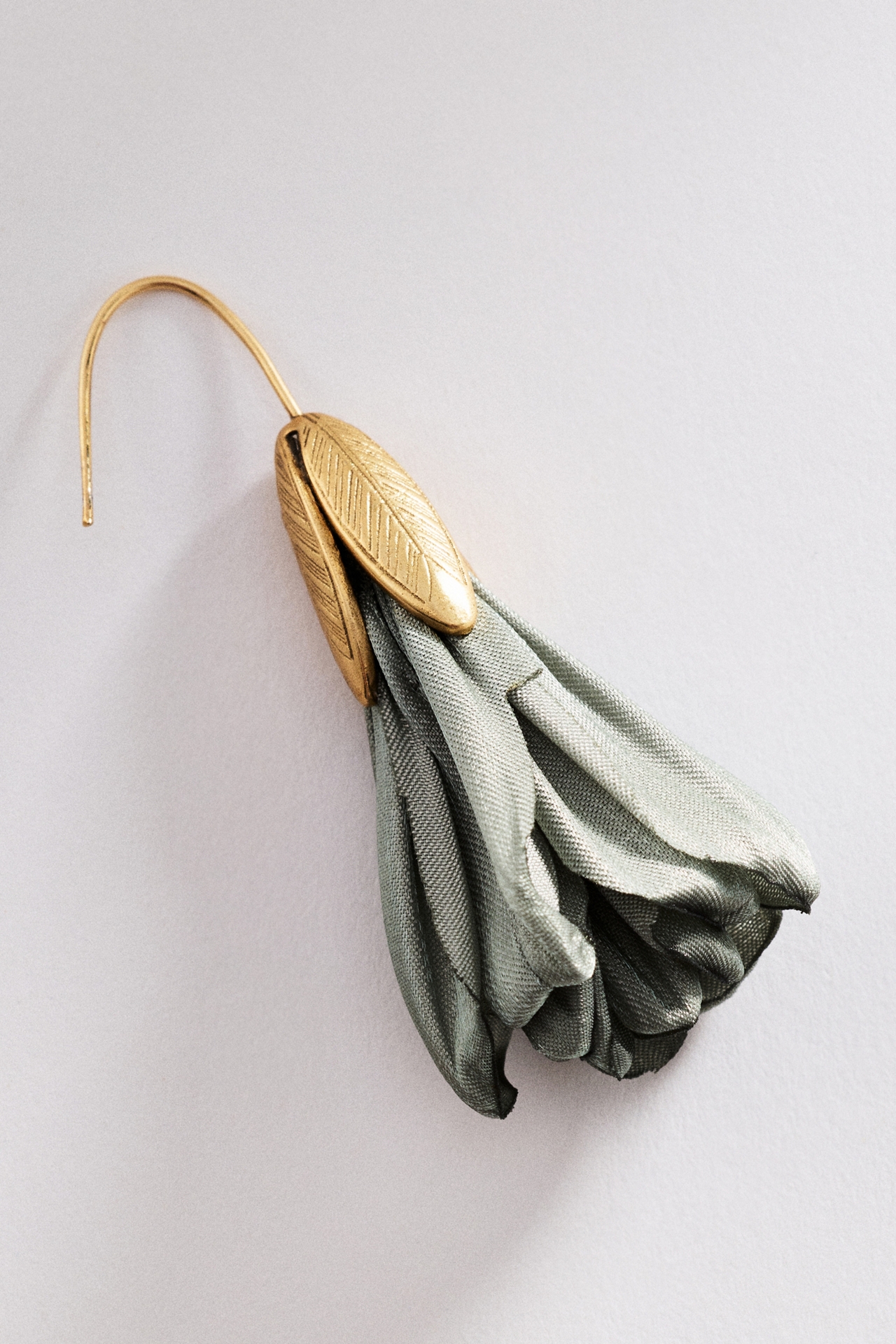 Fabric Flower Drop Earrings