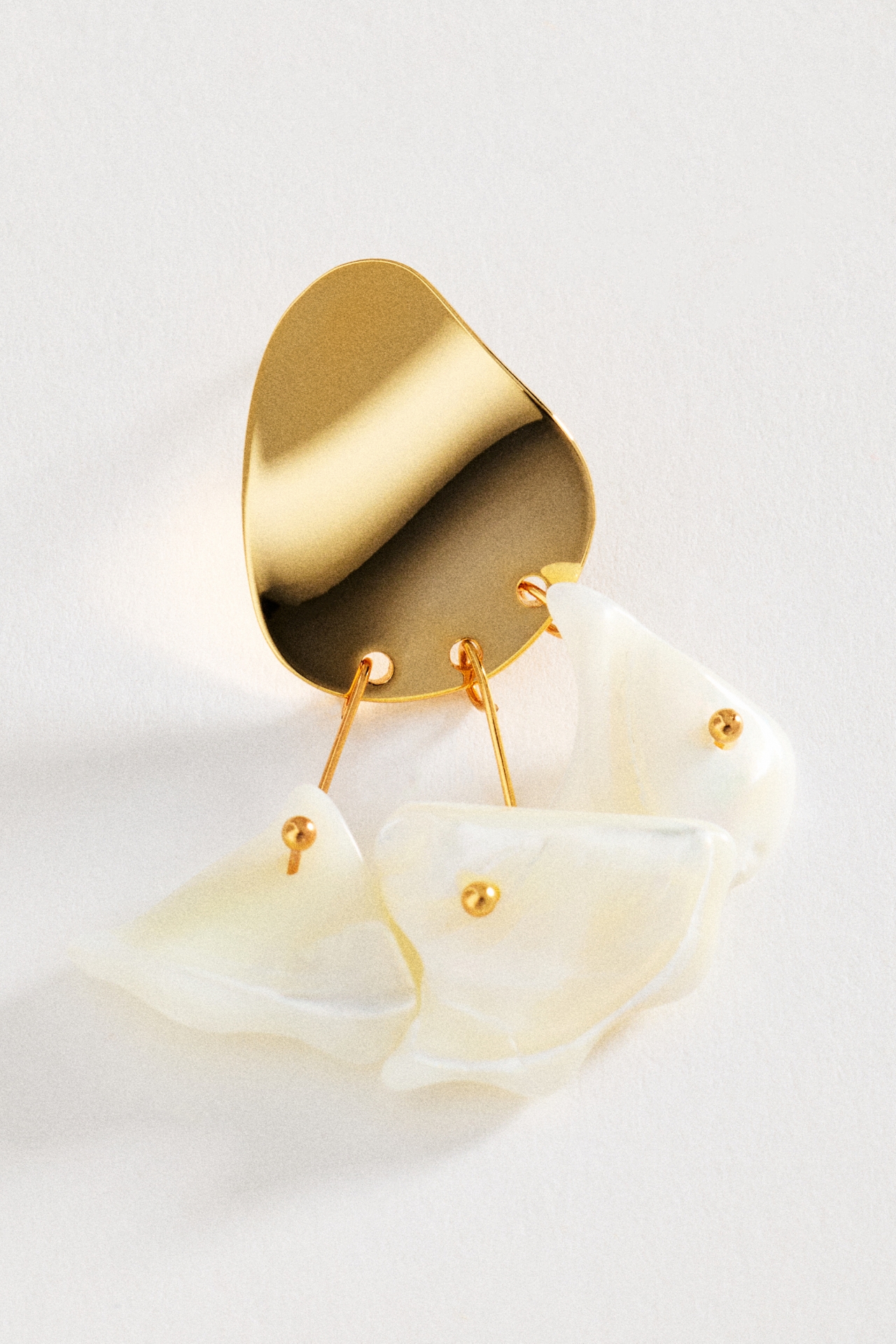 By Anthropologie Mother of Pearl Fringe Earrings