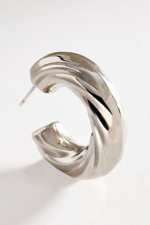 Textured Hoop Post Earrings #1