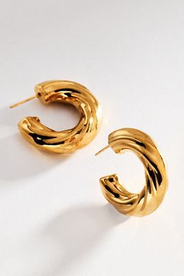 Texturierte Creolen-Ohrstecker