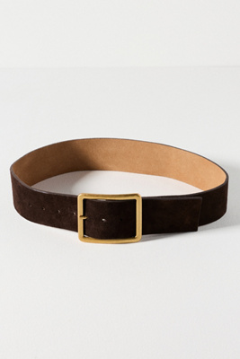 Anthropologie Brown Suede Belt Gold Buckle GREYSON MINI SUEDE BELT | B-low The Belt main image 4