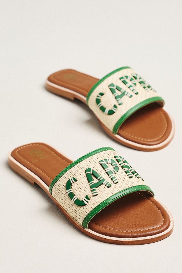 De Siena Capri Raffia Slide Sandals #1