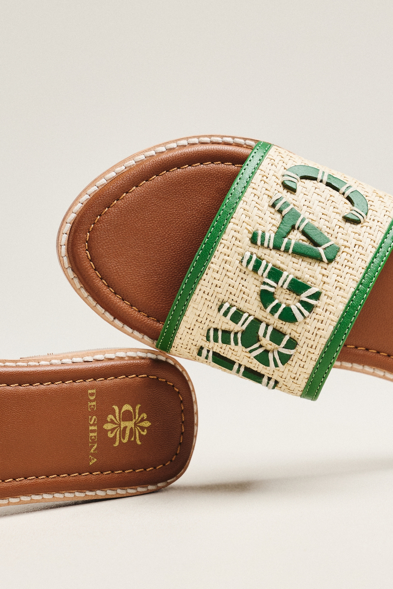 De Siena Capri Raffia Slide Sandals