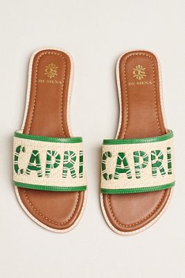 De Siena Capri Raffia Slide Sandals