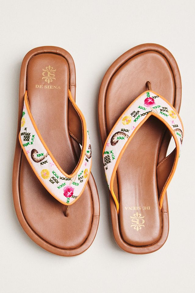 De Siena Natalia Embroidered Flip-Flop Sandals #1